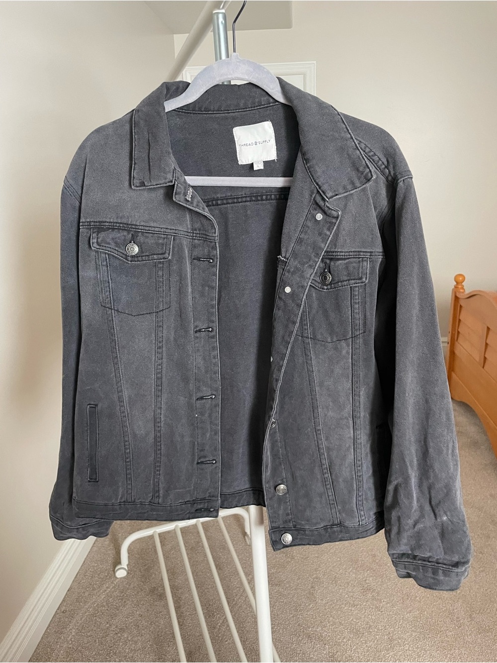 Thread & Supply (bohme) Washed Black Denim Trucker Jacket